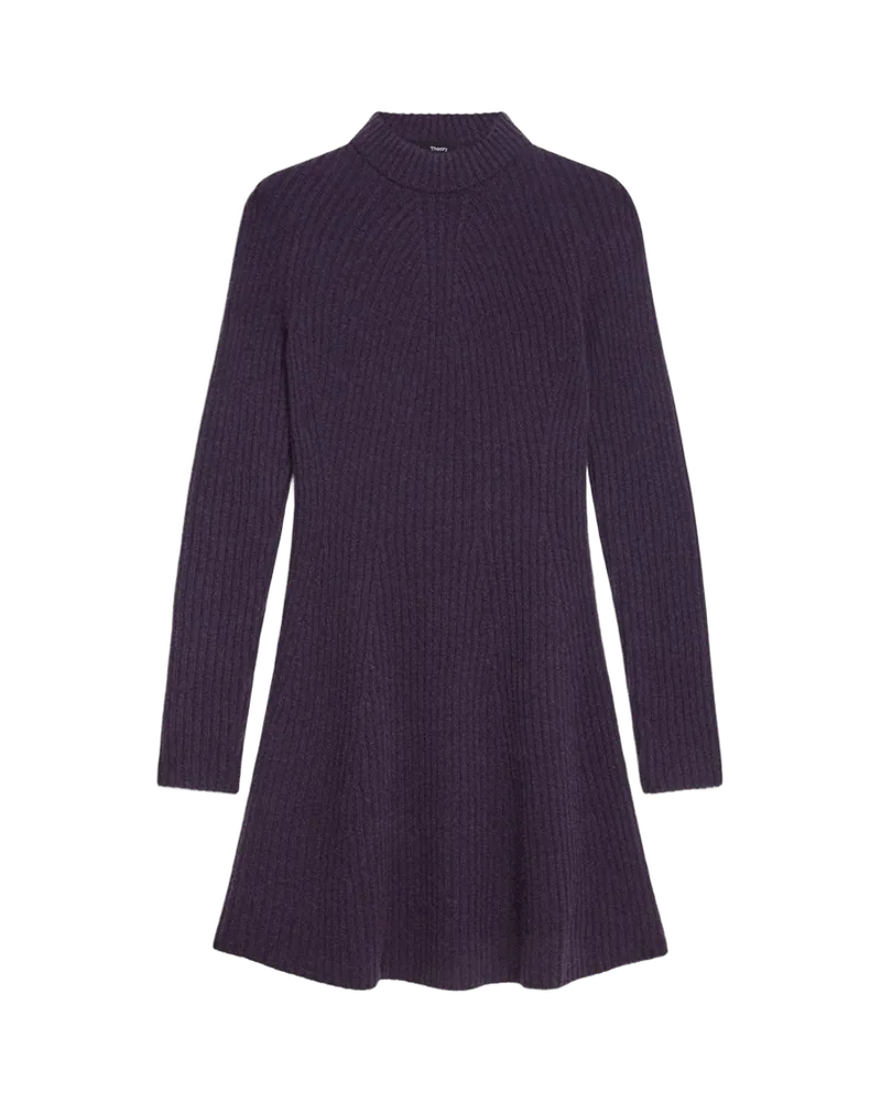 Ribbed Sweater Dress in Felted Wool-Cashmere