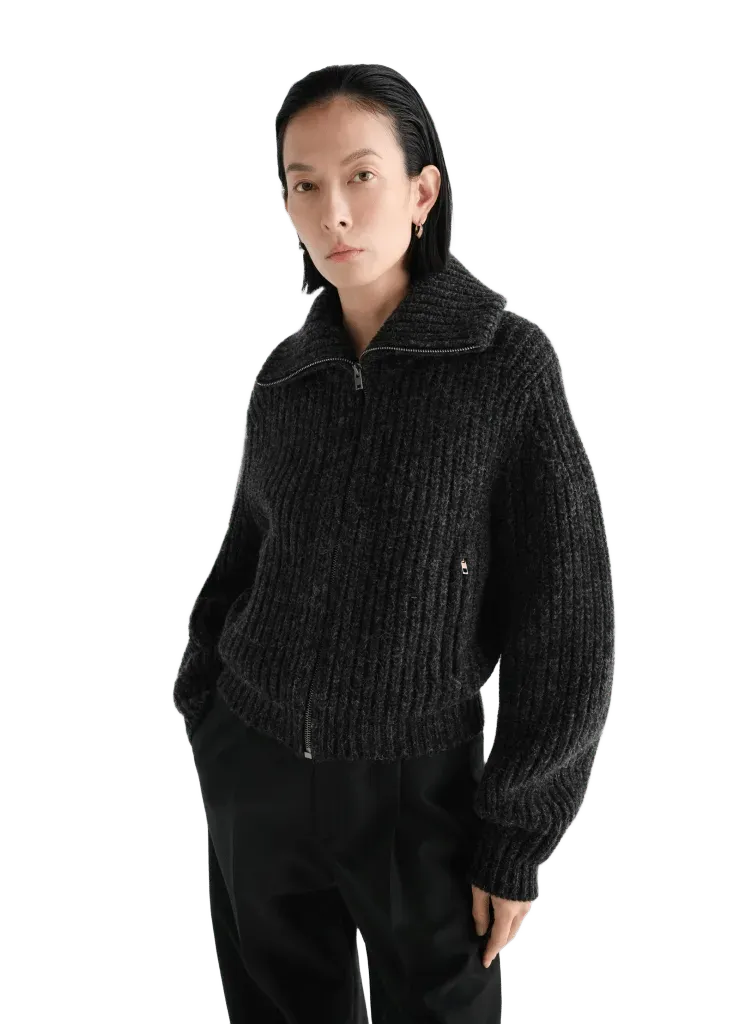 ZIPPED CARDIGAN IN YAK ALPACA