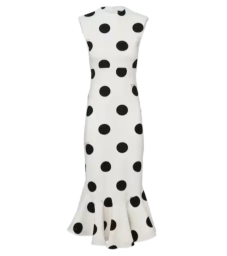 Palmier polka-dot jersey midi dress