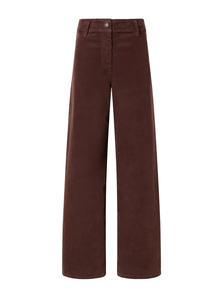 Megan cotton-blend corduroy mid-rise wide-leg pants