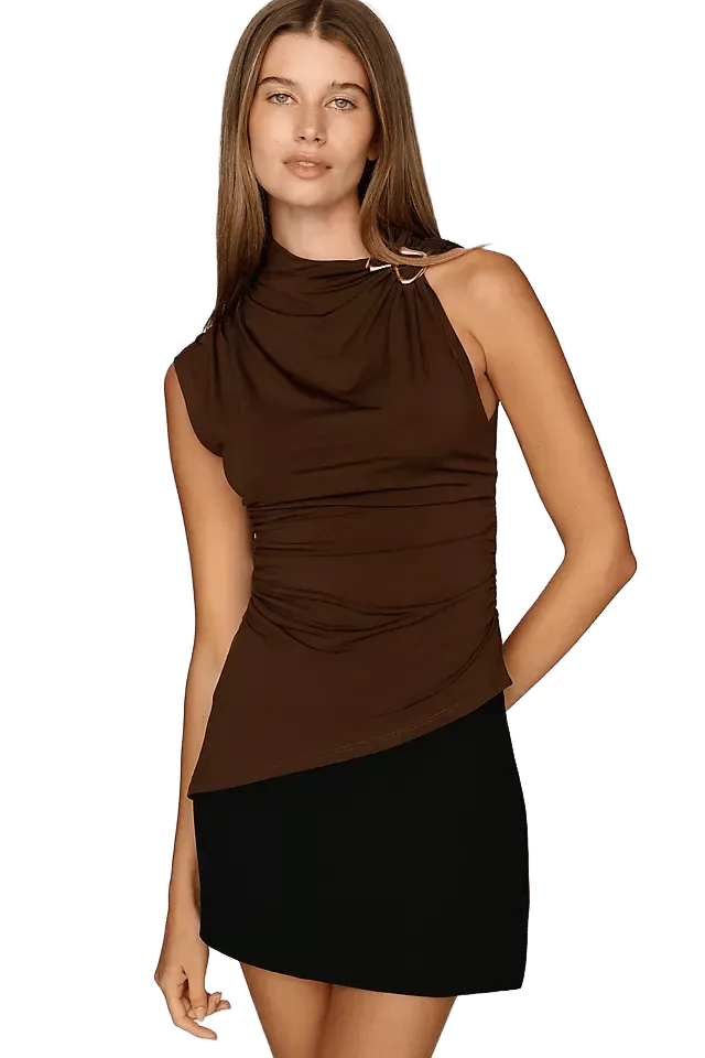 ASTR The Label Mindy Mock Neck Sleeveless Top
