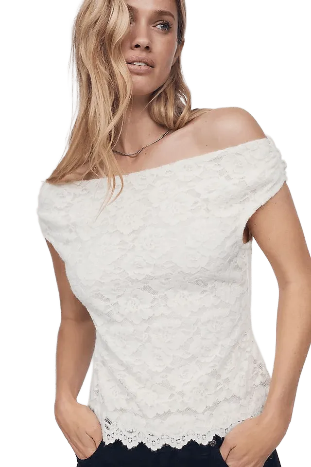 ASTR The Label Myranda Off-Shoulder Lace Top