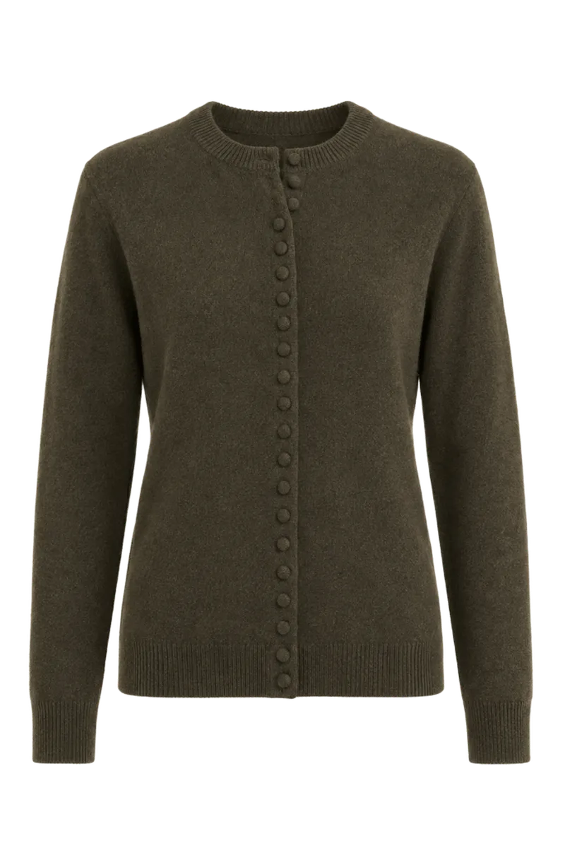 Olive Cashmere Pippa Cardigan