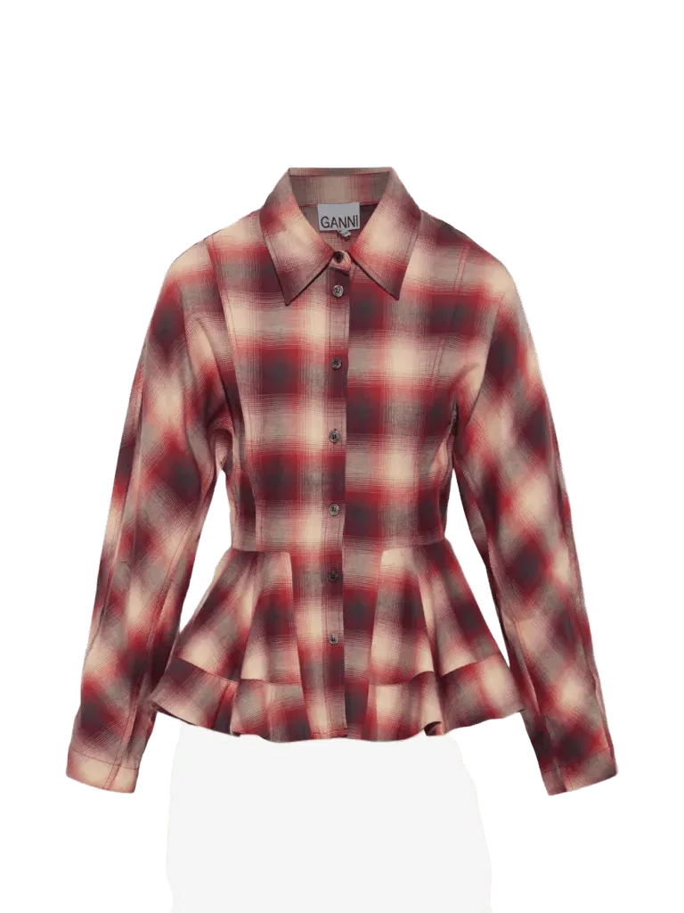 GANNI shirt in check flannel