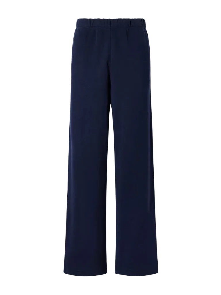 Drawsting cotton-blend jersey straight-leg pants