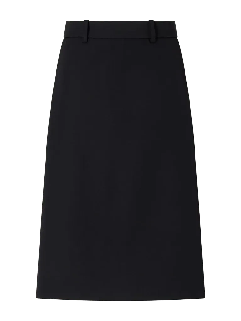 Folded wool-crepe midi skort