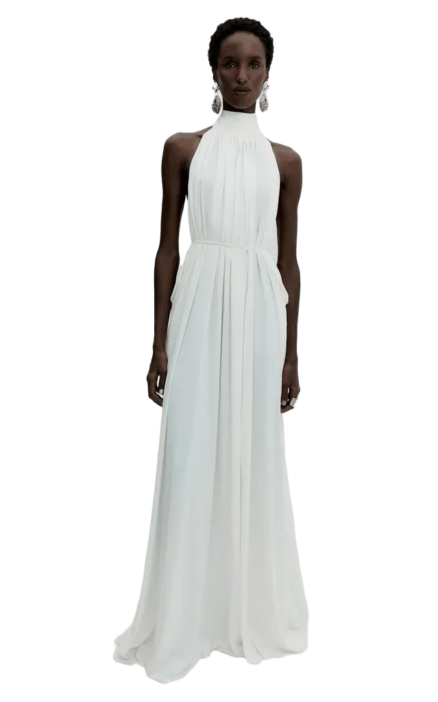 Luminara High-Neck Maxi Dress