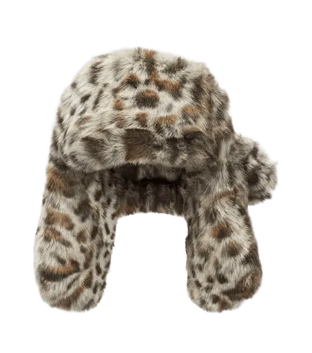 Leopard-print aviator hat