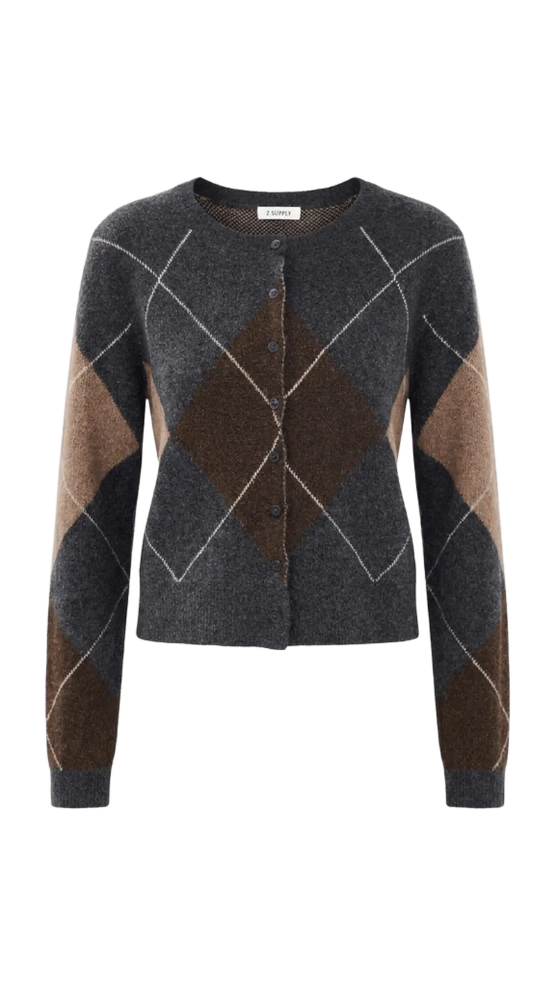 Medina Argyle Sweater Cardigan