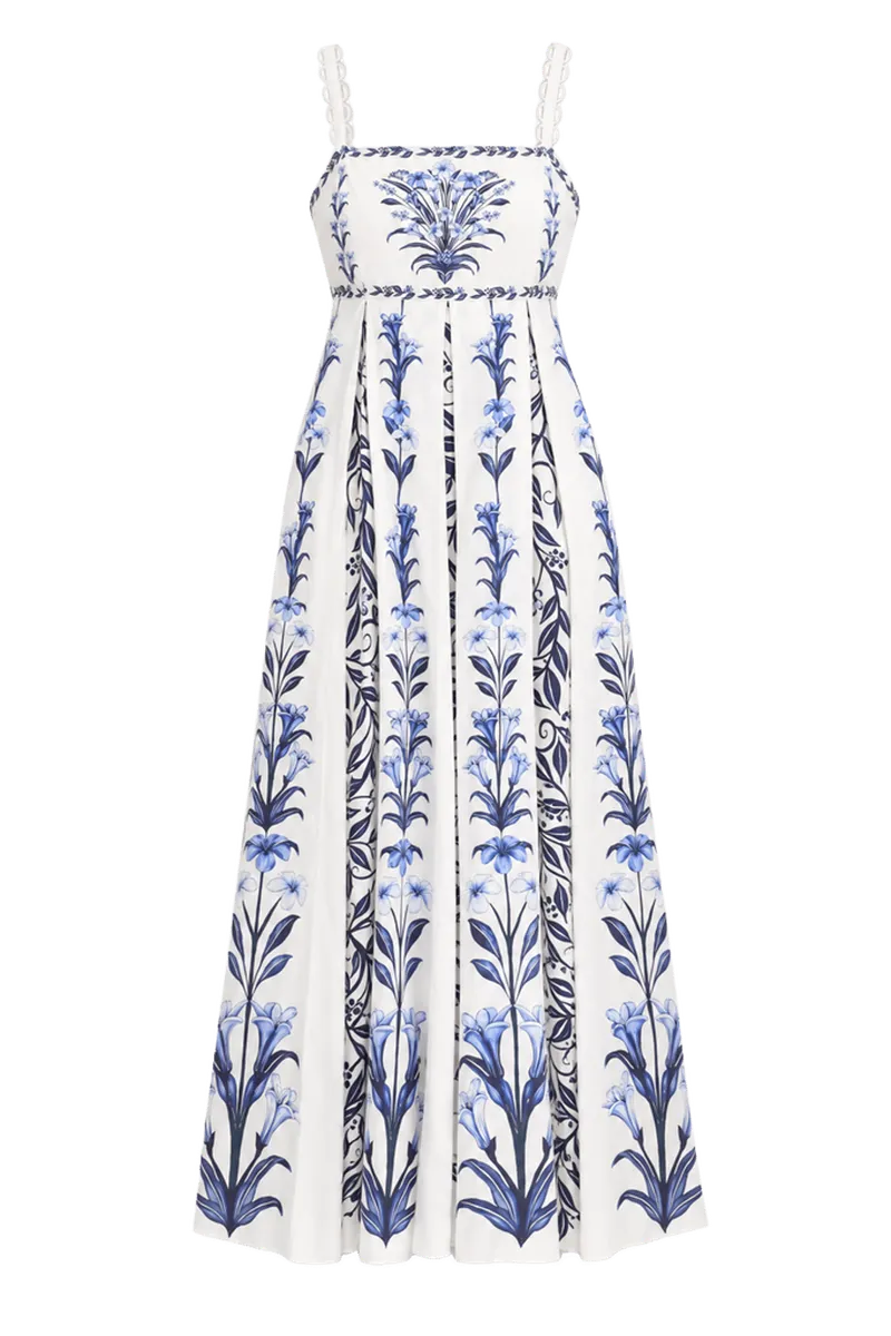 Flowers Arch Off-White Maxi Dress