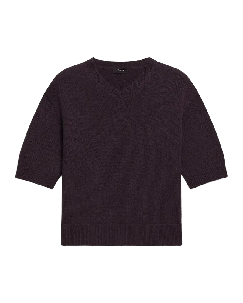 Cropped V-Neck Tee in Cashmere