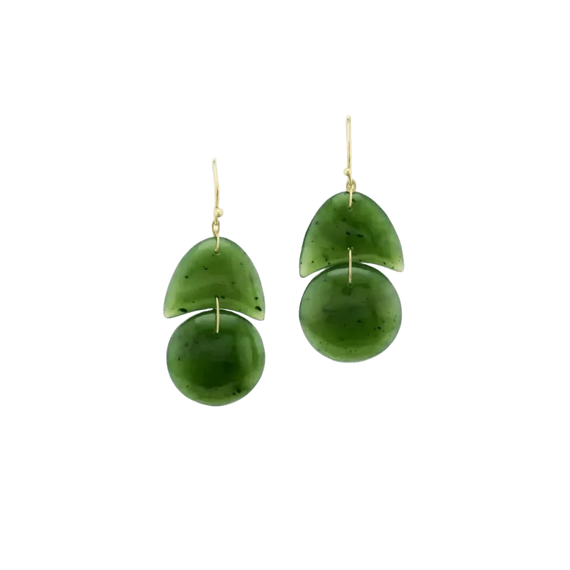 Jade Tiny Arp Drop Earrings