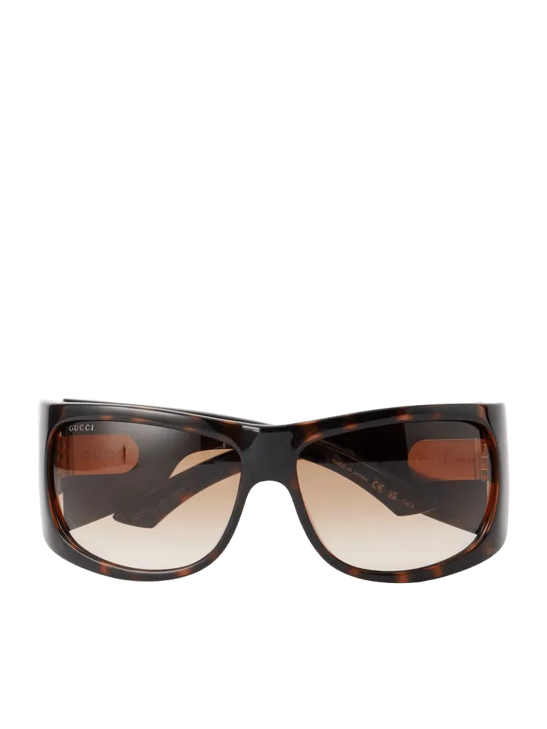 Oversized D-frame tortoiseshell acetate sunglasses