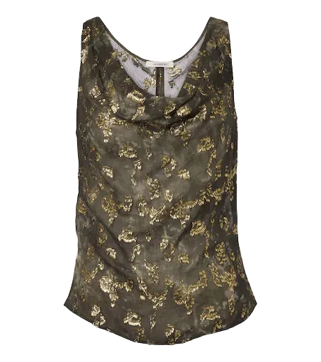 Embellished silk-blend top