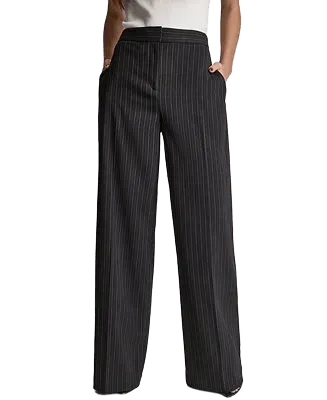 bcbg womens pinstripe full length high rise pants