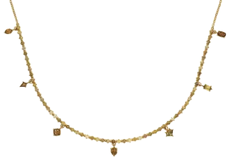 Natural Color Diamond Celeste Fancy Shape Necklace