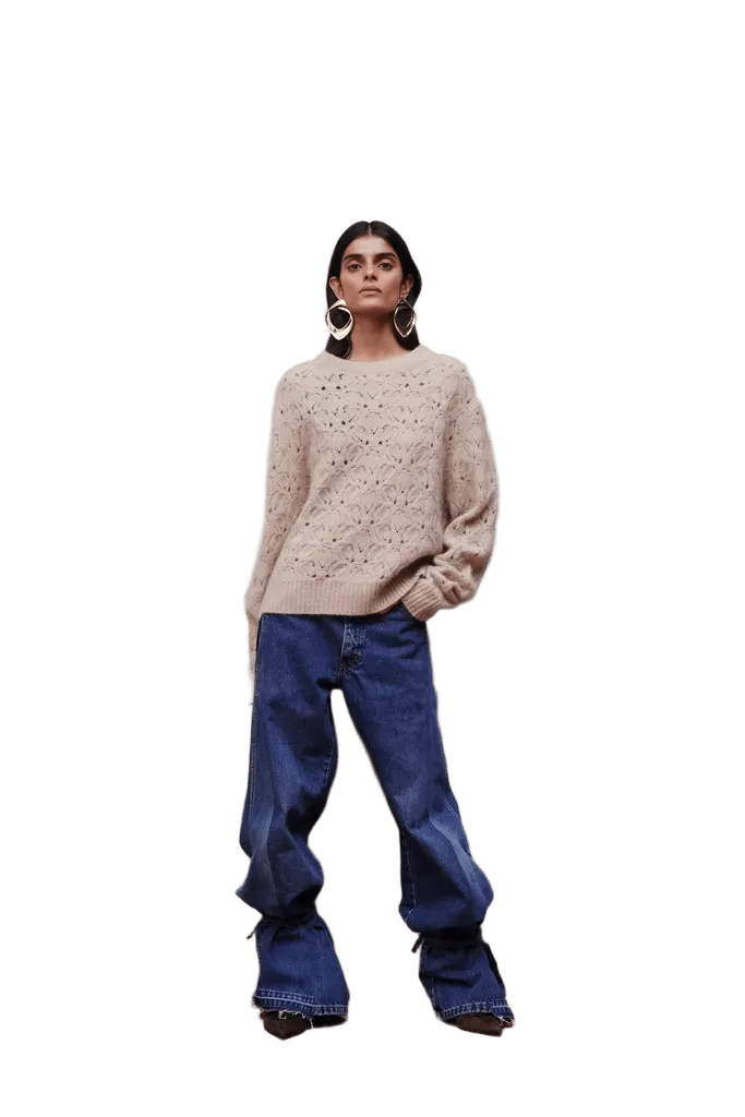 Cashmere Mischung Pullover in Beige
