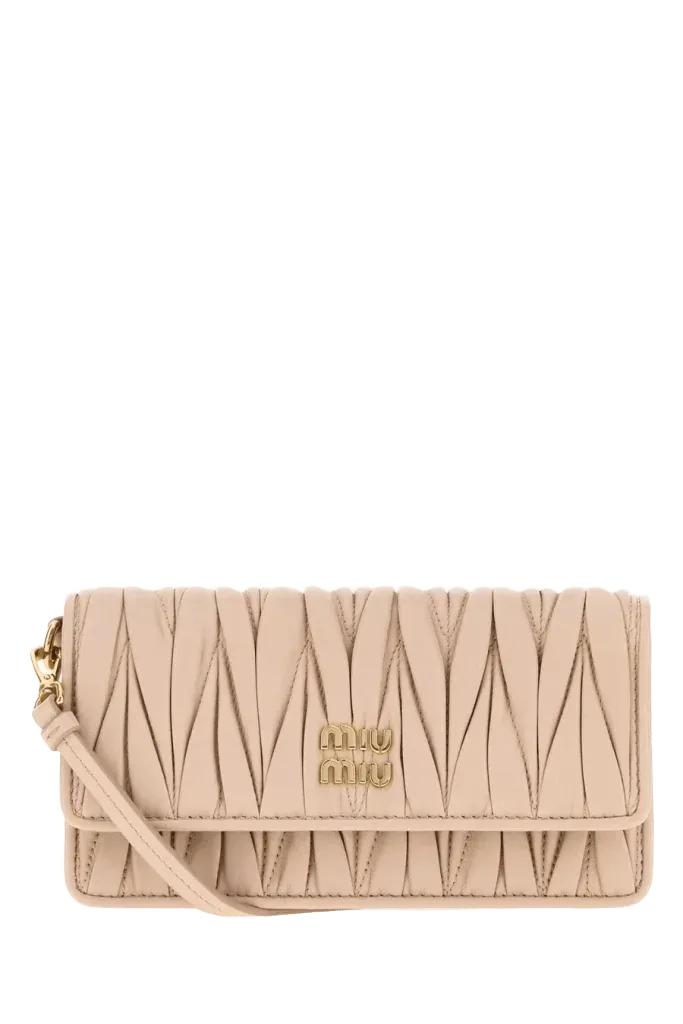 Miu Miu Quilted Nappa Leather Crossbody Bag — Powder Pink