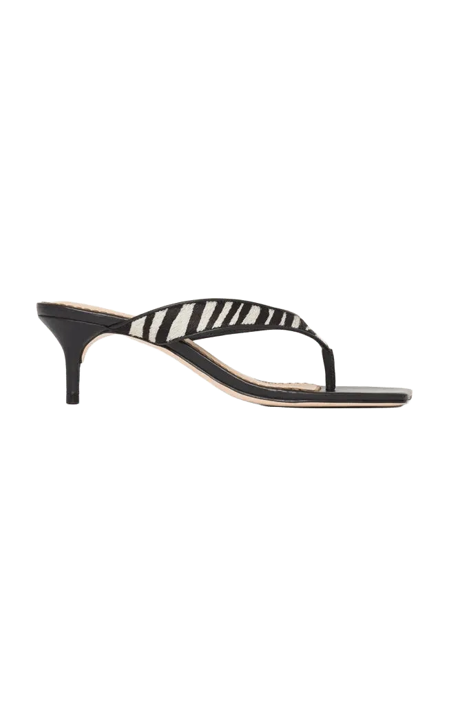 Frankie Zebra Haircalf Kitten Heel Sandal