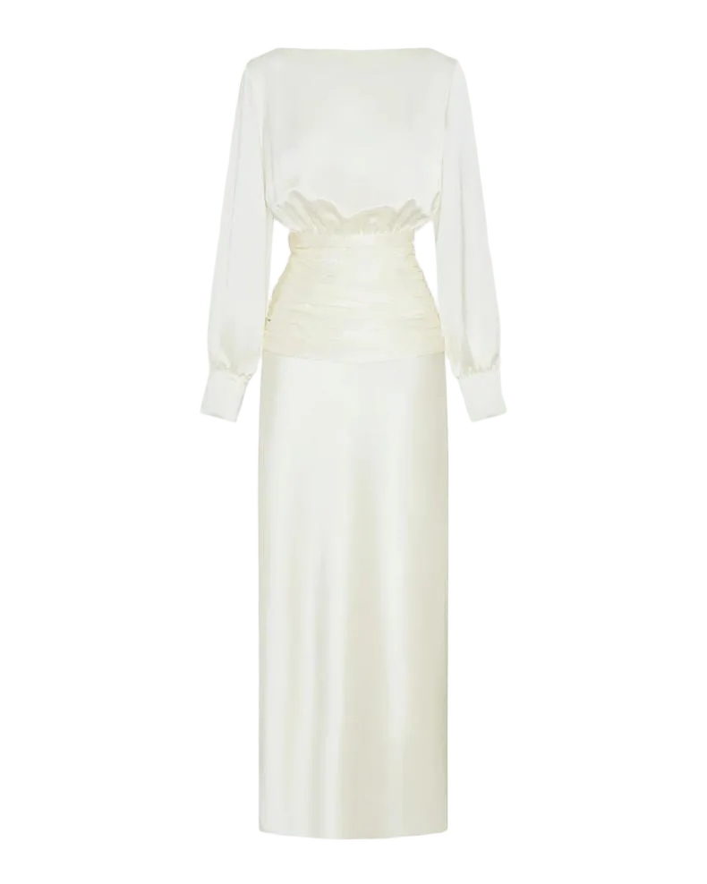 Samina Open-Back Satin Gown