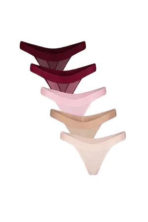 Sieve Thong in Dahlia (Pack)