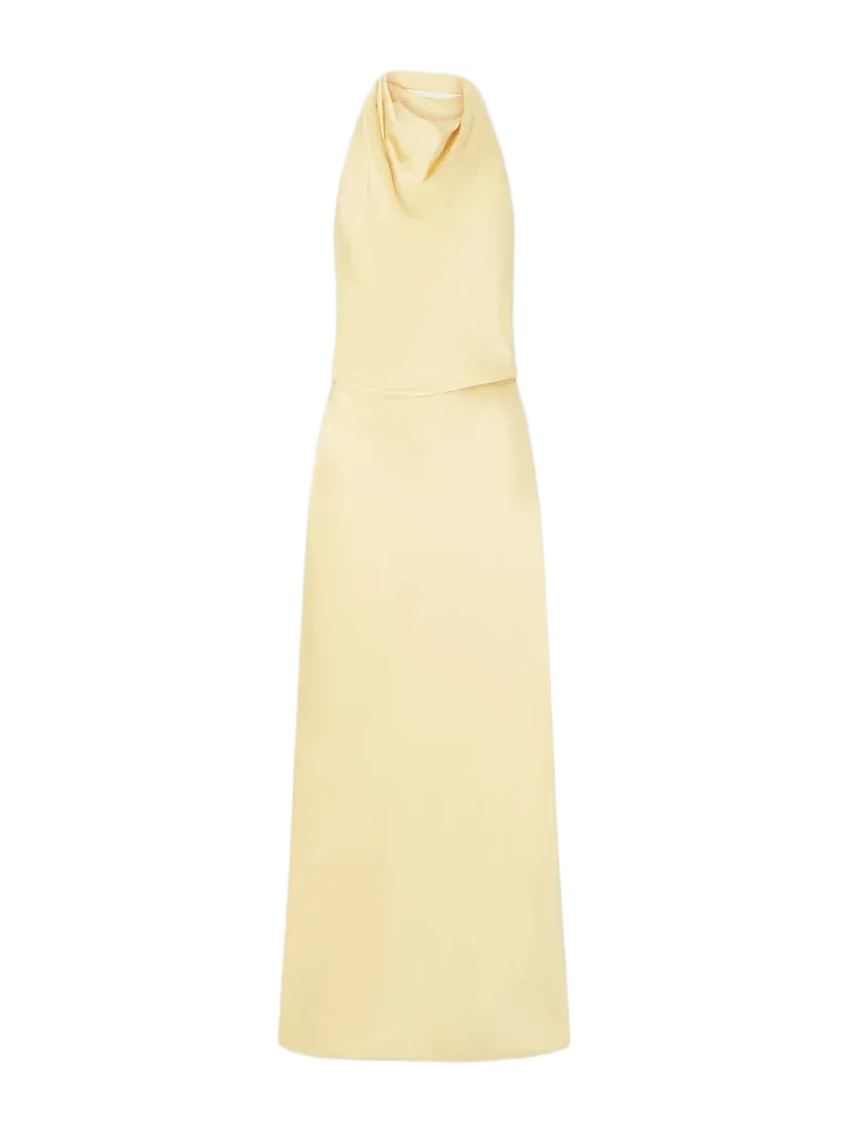 Reannon draped satin halterneck gown