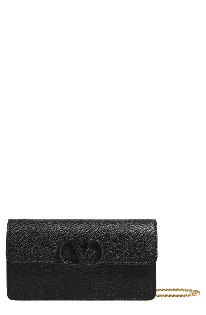 VLOGO Signature Leather Wallet on a Chain