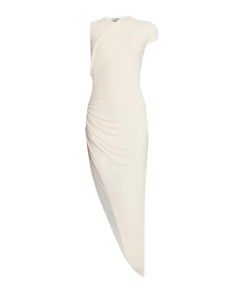 Georgia Draped High-Low Knit Combo Midi Dress