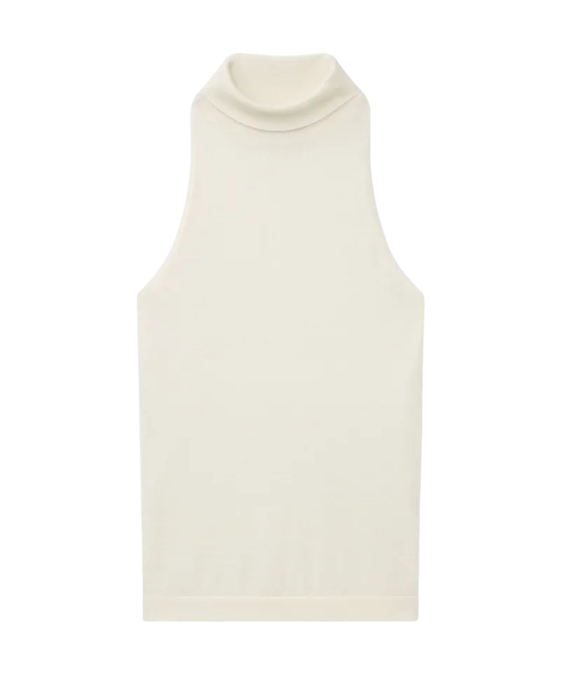 Super Fine Cashmere Sleeveless Turtleneck