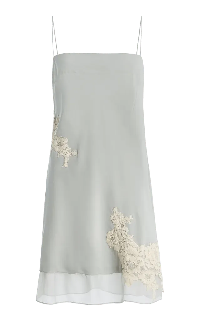 Noria Embroidered Silk Mini Dress