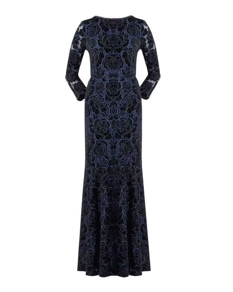 Brianna Floral Velvet Lace Mermaid Gown