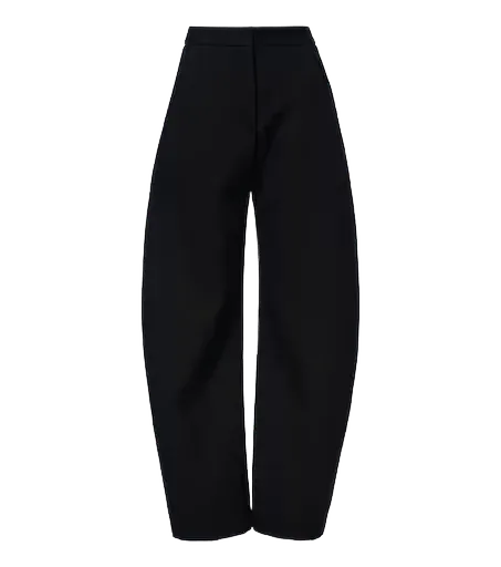 Wool barrel-leg pants