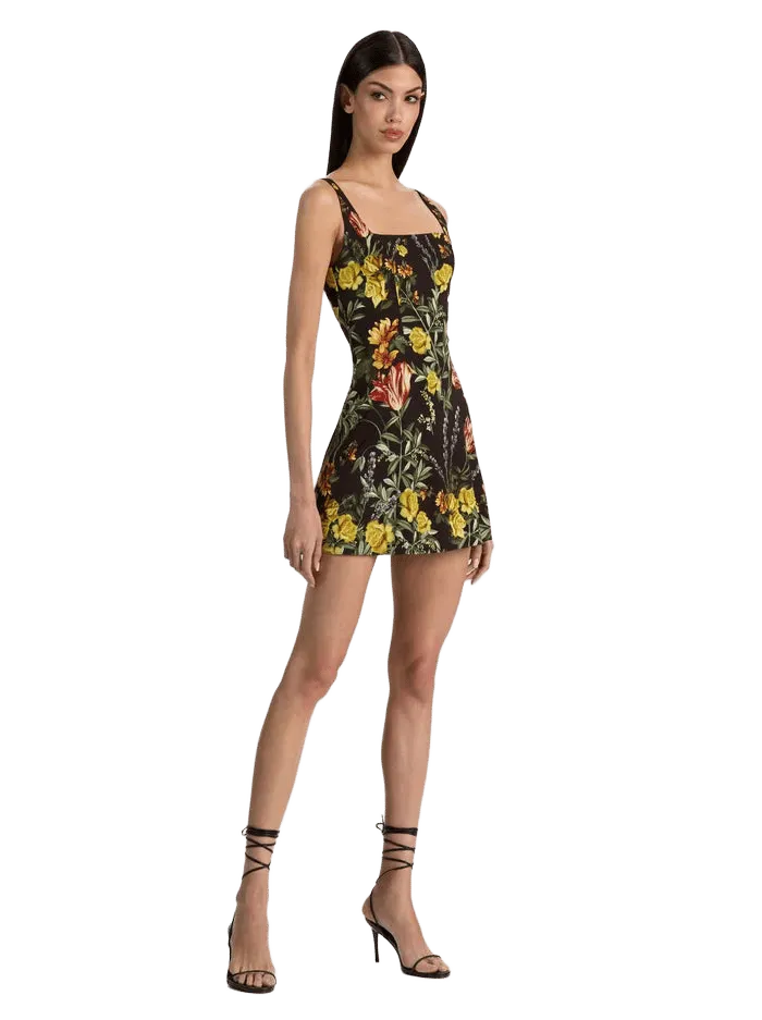 JULIA MINI DRESS - DESERT SPRIGS BLACK