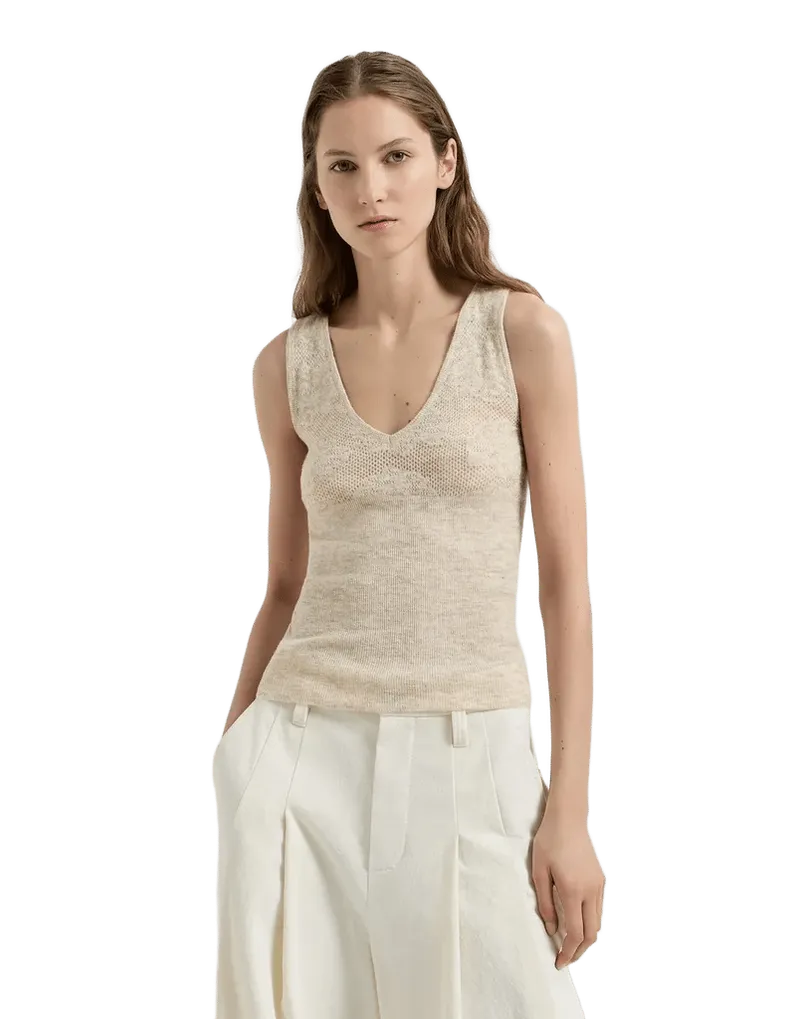 Flower lace knit top