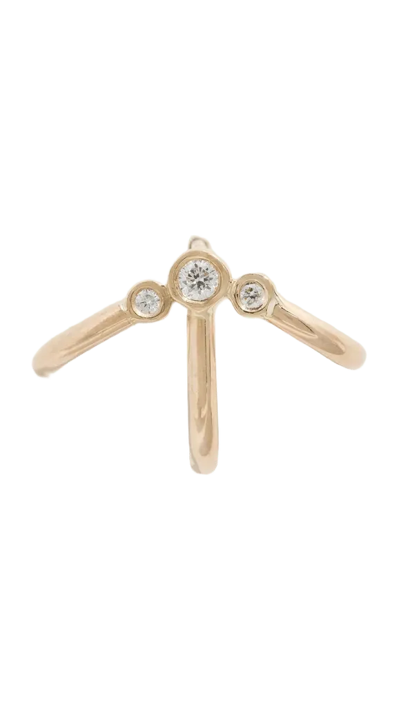 14k Gold Dimond Bar Cage Single Earring