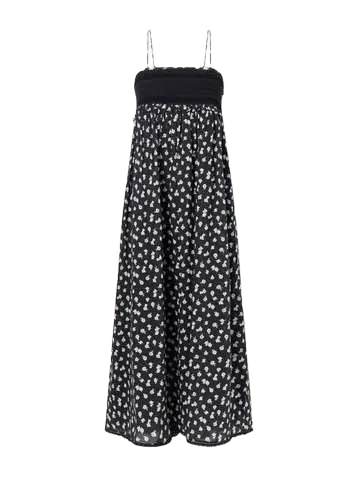 Danielle floral-print lace-trimmed cotton maxi dress