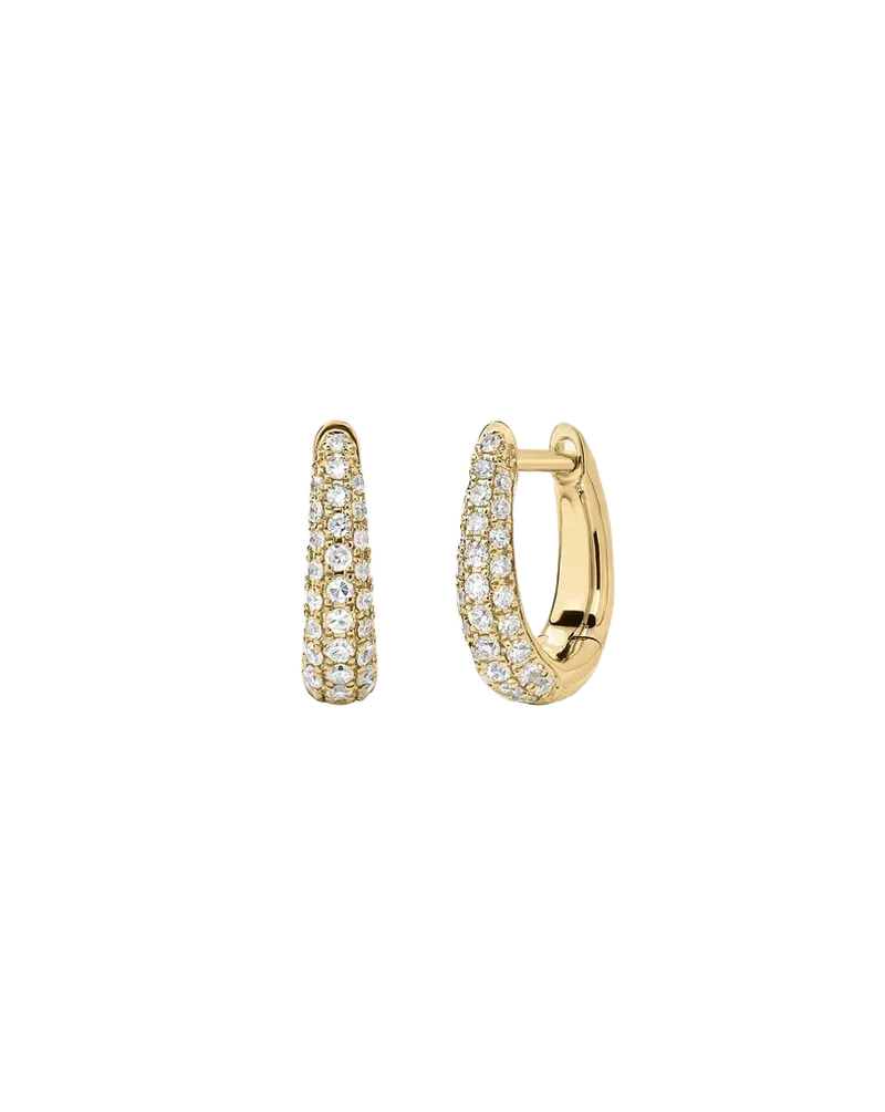 Pavé Gold Dome Huggies