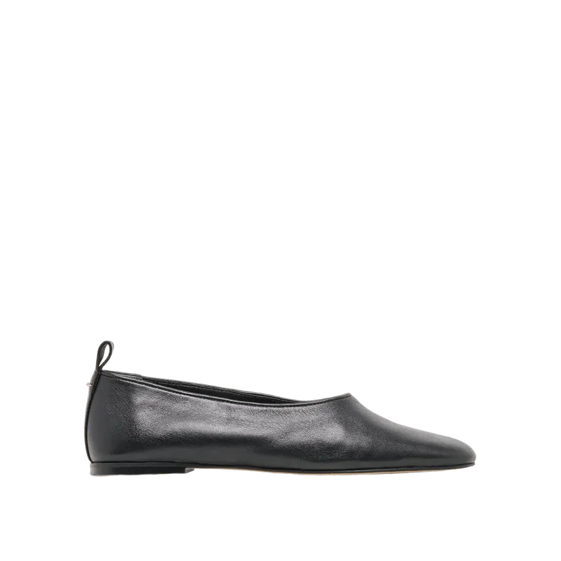KORY BALLET FLATS BLACK LEATHER