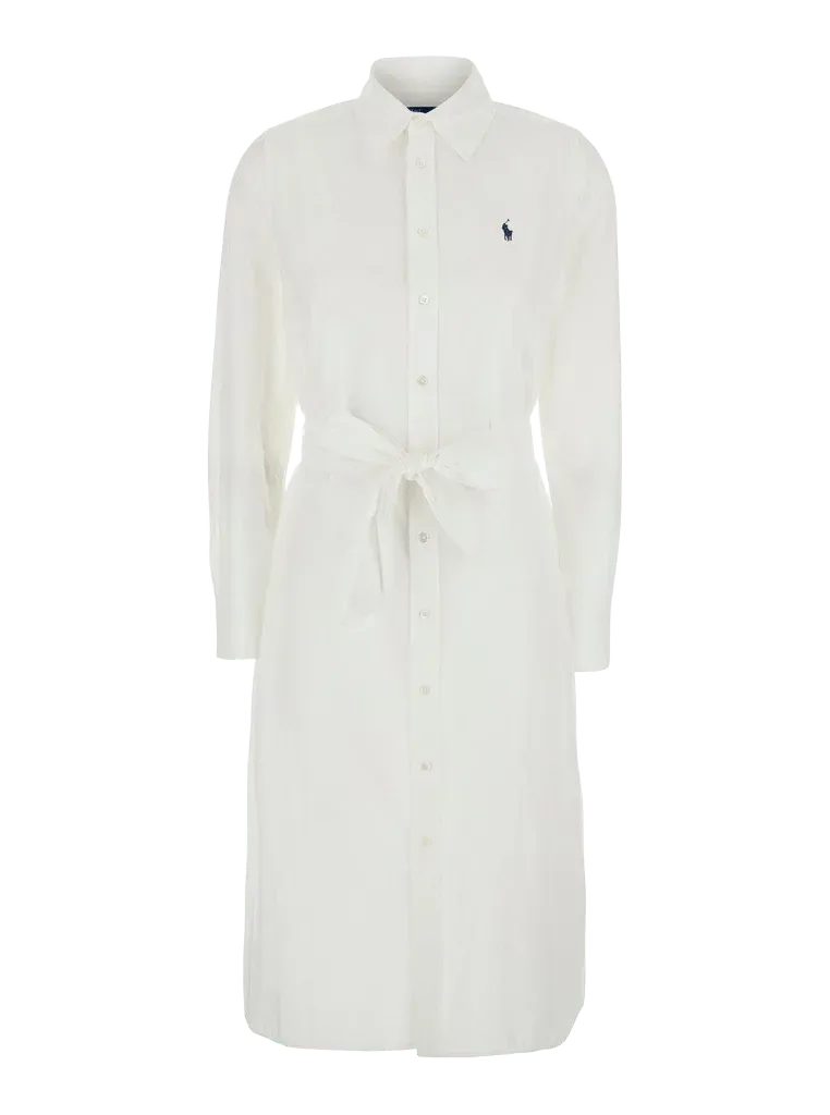 Polo Ralph Lauren Classic Collar Shirt Dress Dress — White