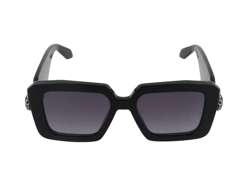 Bvlgari BV40006I Square Acetate Sunglasses — Black