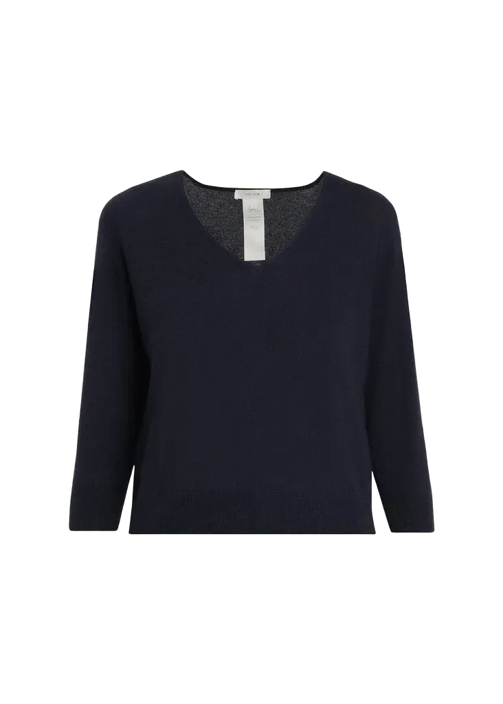 THE ROW Orchidea Cashmere Knit V-Neck Top