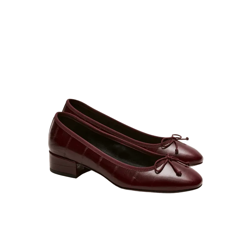 Teagan ballet pumps in eel-embossed leather