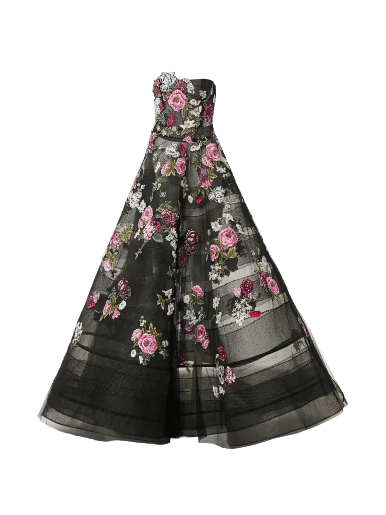 Carolina Herrera floral-embroidered maxi dress