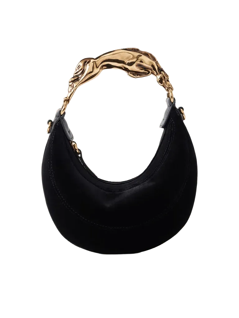 Chain Horse velvet shoulder bag