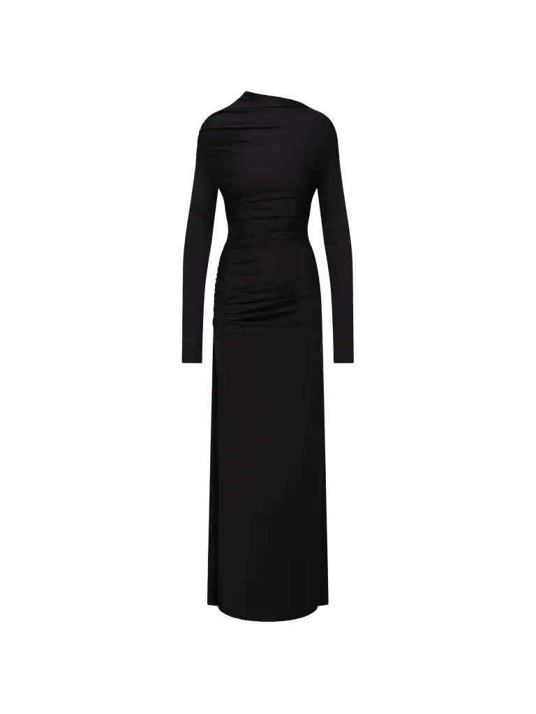 Victoria Beckham ruched long-sleeve maxi dress