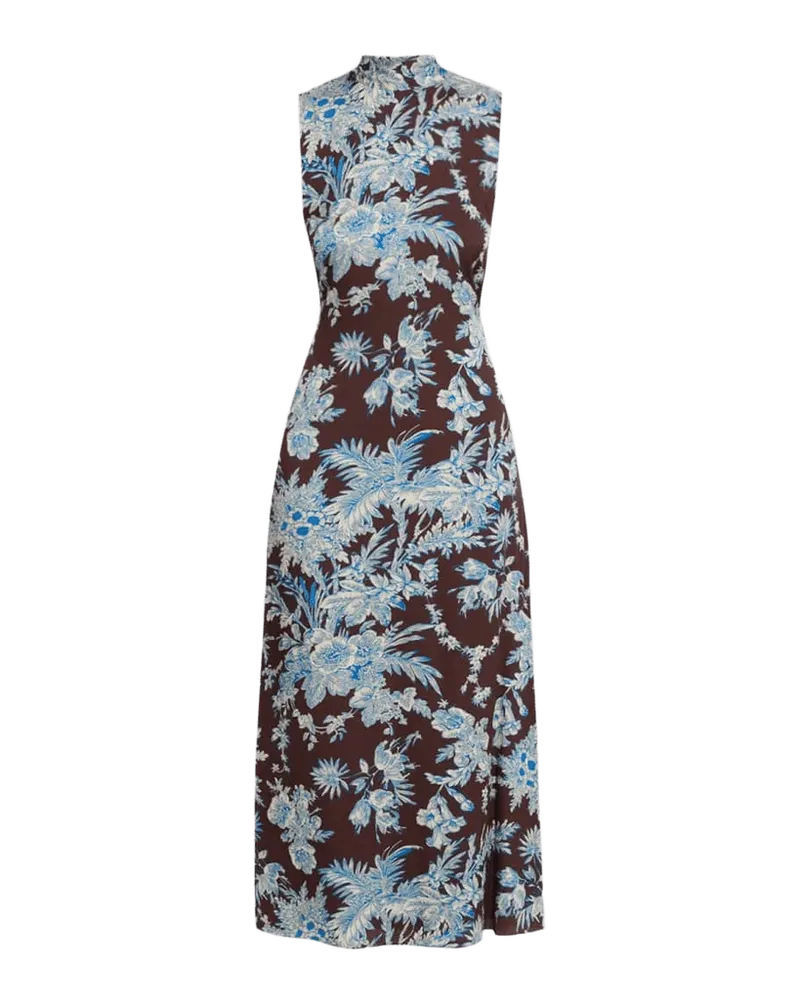 The Sonja Sleeveless Mock-Neck Floral Midi Dress