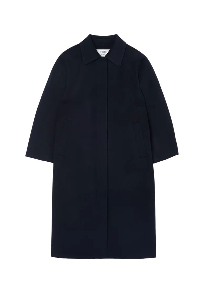 double-faced wool padded coat | navy