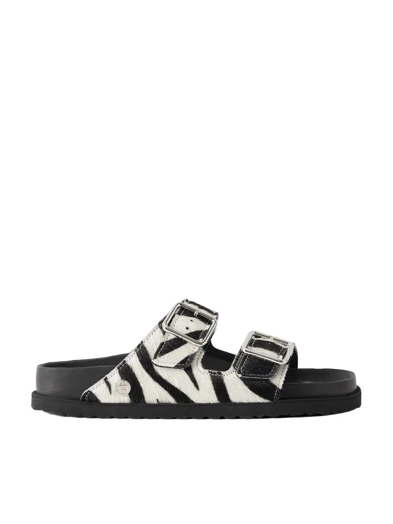 Arizona zebra-printed calf-hair sandals
