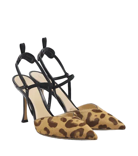 Colibrì leopard-print calf hair slingback pumps