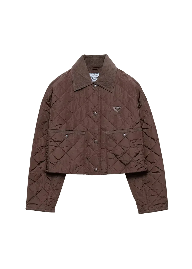 Quilted Corduroy Trim Jacket